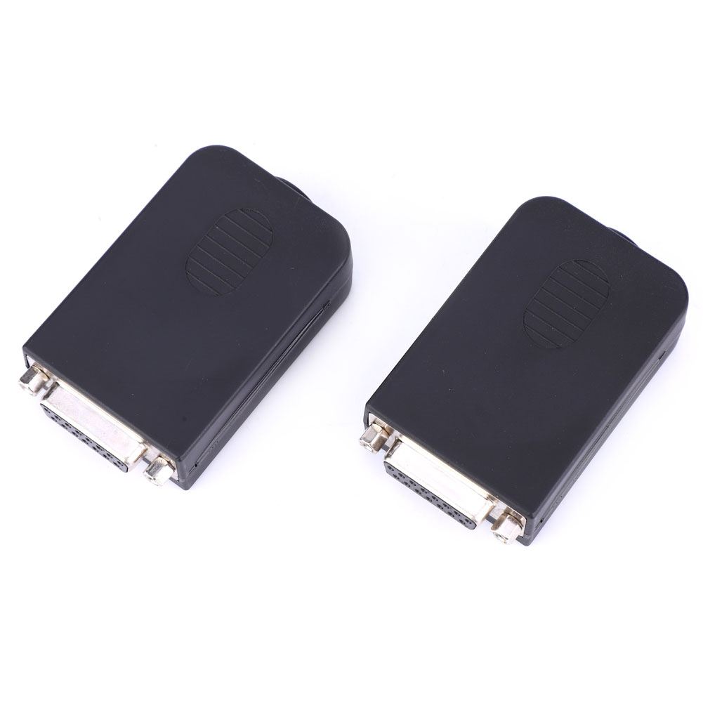 2-teiliger Db15-buchsen-seriellstecker-auf-klemmenleisten-adapter Mit Schwarzem Gehäuse