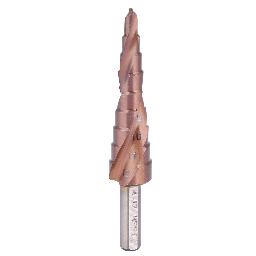 Stufenbohrer Aus Kobaltbeschichtetem Schnellarbeitsstahl M35, Dreieckiger Schaft Für Progressives Bohren 4-12 Mm (9 Stufen)