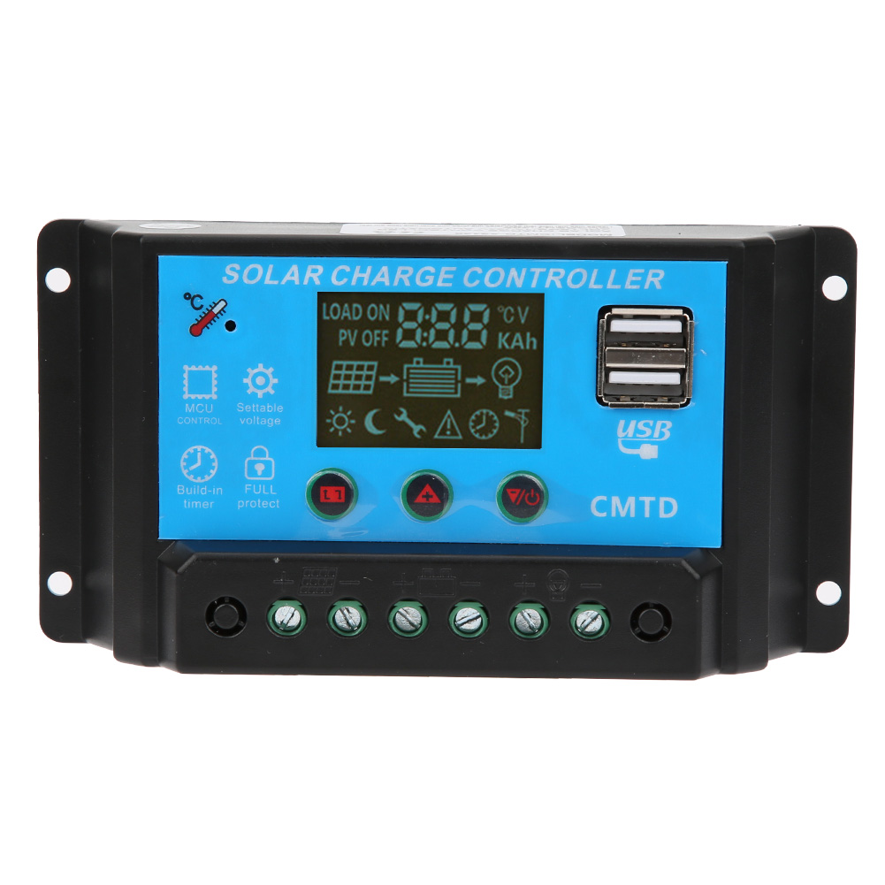 12v/24v 20a Pwm-solarladeregler Mit Zwei Usb-anschlüssen Für Blei-säure-batterien
