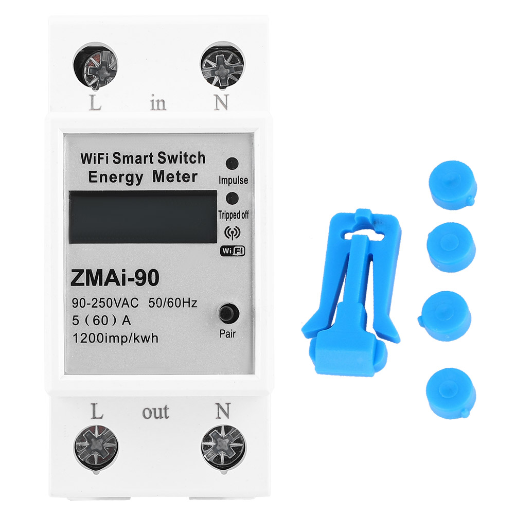 Intelligenter Einphasen-energiezähler Zmai-90 Mit Lcd-display Und Wlan-steuerung, 90–250 V, 60 A