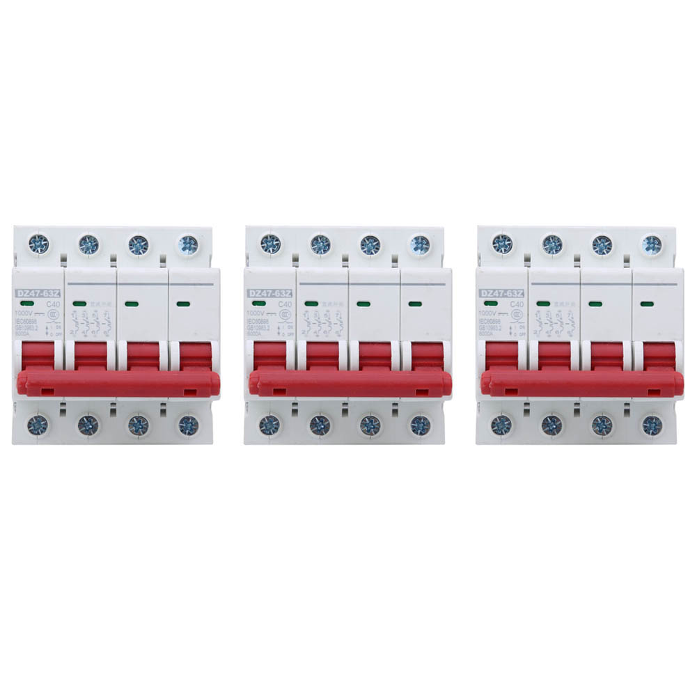 3-teiliger 4p 40a Dz47-63z Dc1000v Photovoltaik-leistungsschalter Mit Überspannungs- Und Kurzschlussschutz