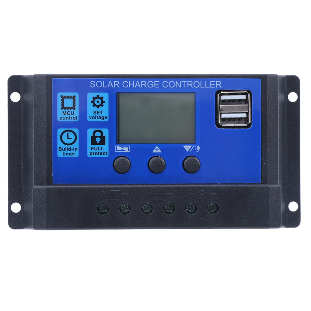 Lcd-solarregler Mit Zwei Usb-anschlüssen Und 20-a-12-v/24-v-laderegelung