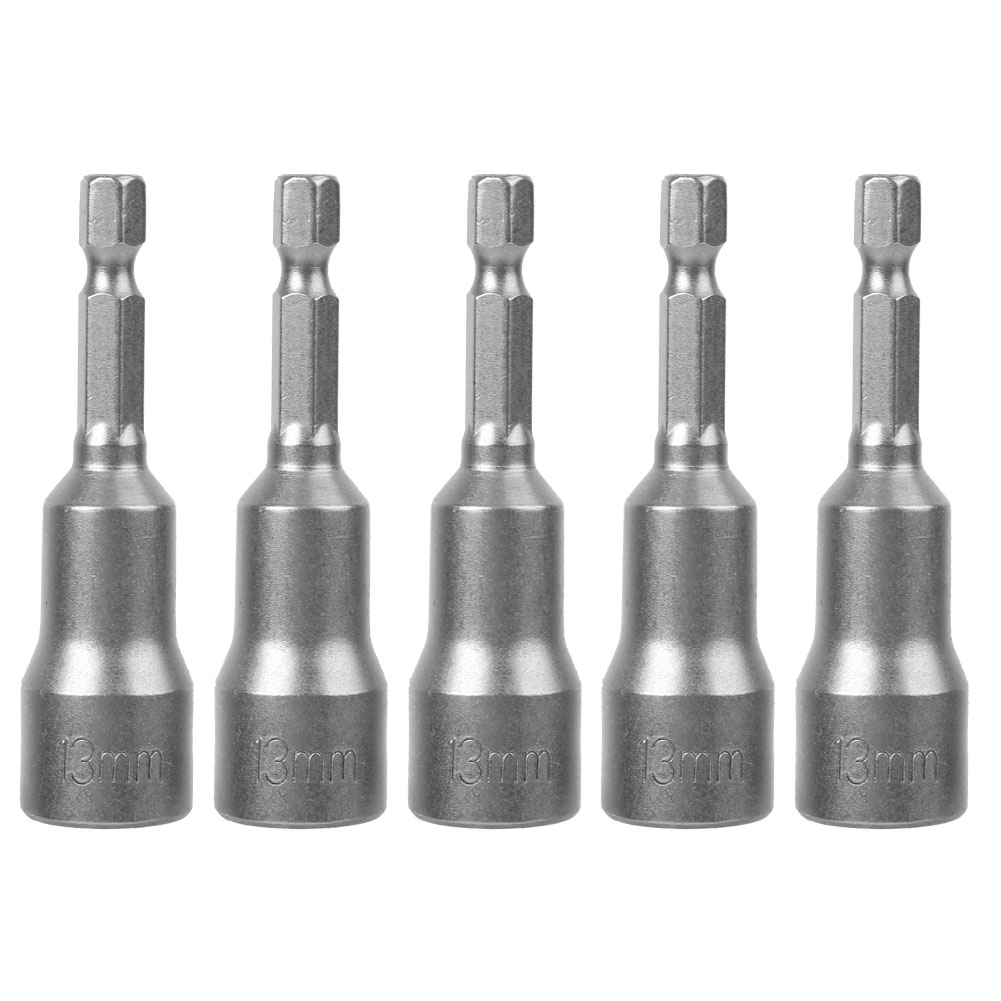5-teiliges Magnetisches Sechskant-schraubendreherbit-set, 13-mm-stahlbohreradapter