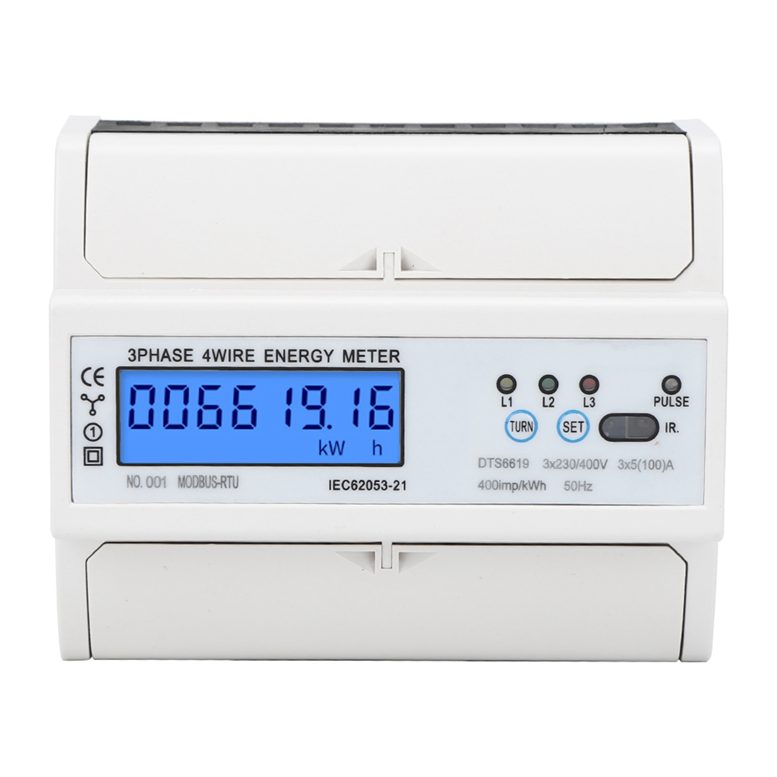 Dreiphasen-380-v-energiezähler Dts6619-016 Mit Hintergrundbeleuchtetem Lcd-bildschirm Und Digitalanzeige