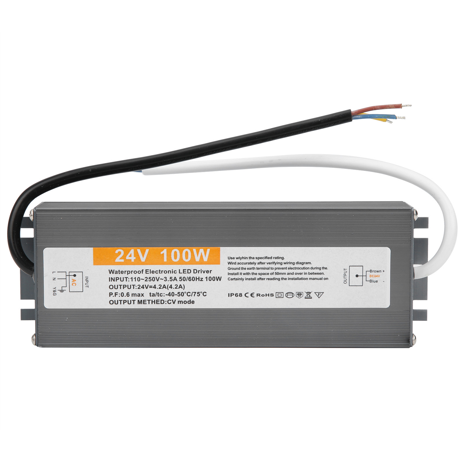 Wasserdichtes 100-w-led-netzteil Ac 110–250 V Auf Dc 24 V, Ultradünner Transformator Für Beleuchtung