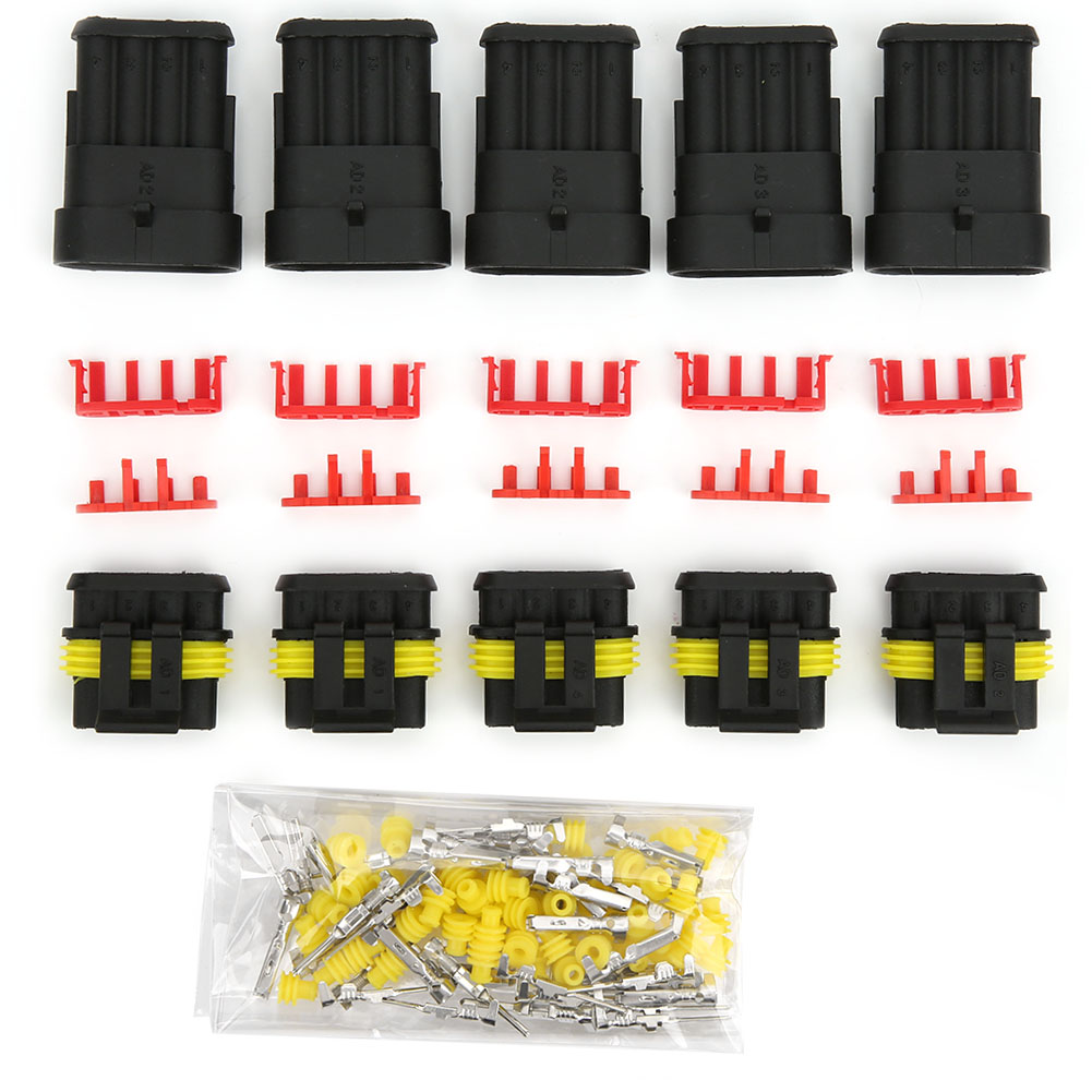 Sets Wasserdichter Kfz-steckverbinder 4p, 5p, 6p, Ampere 1,5, Stecker Und Buchsen Für Autos