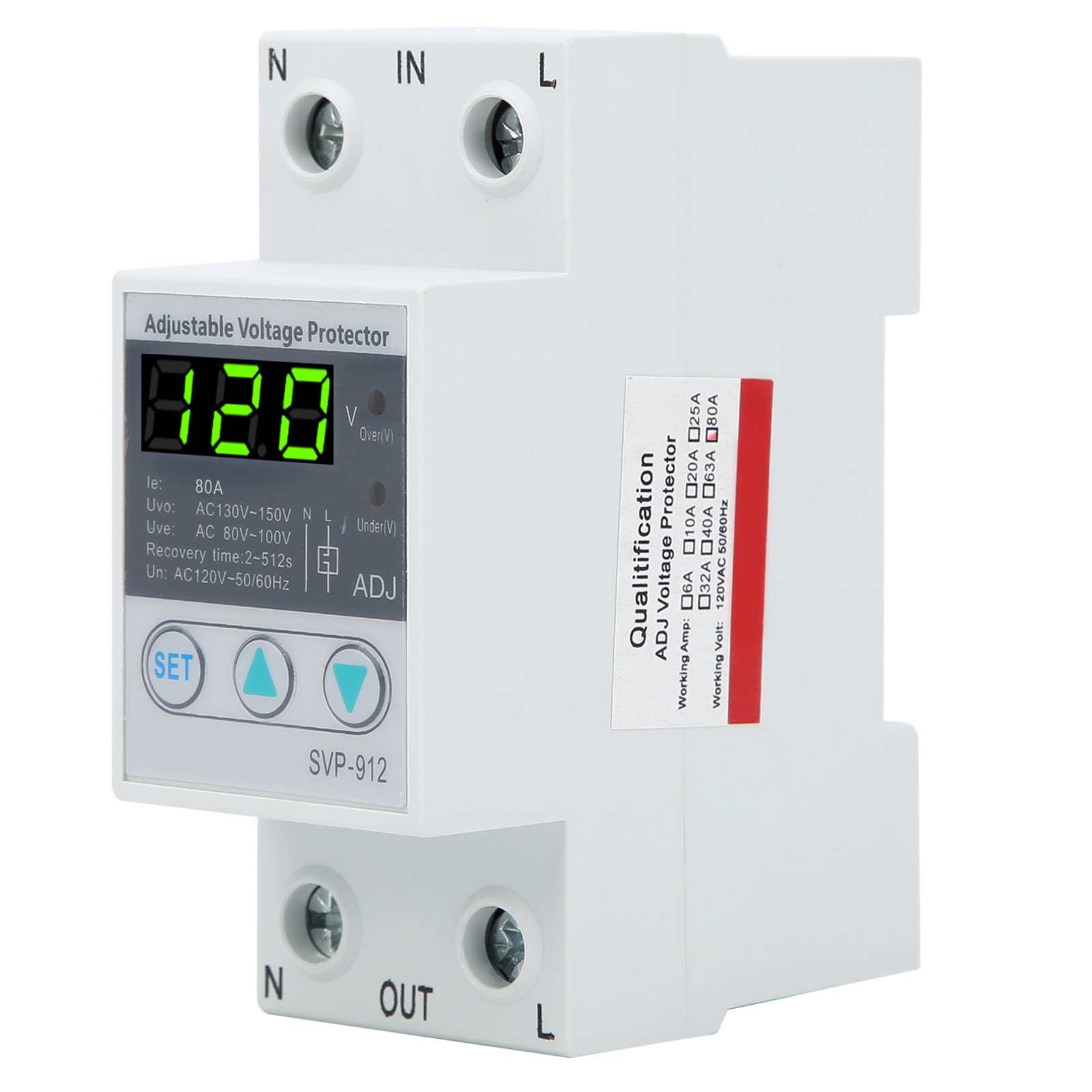 Svp912 Niederspannungs-leistungsschalter Mit Automatischer Schutzfunktion, 120 V Ac, 80 A, Mit Automatischer Rückstellung