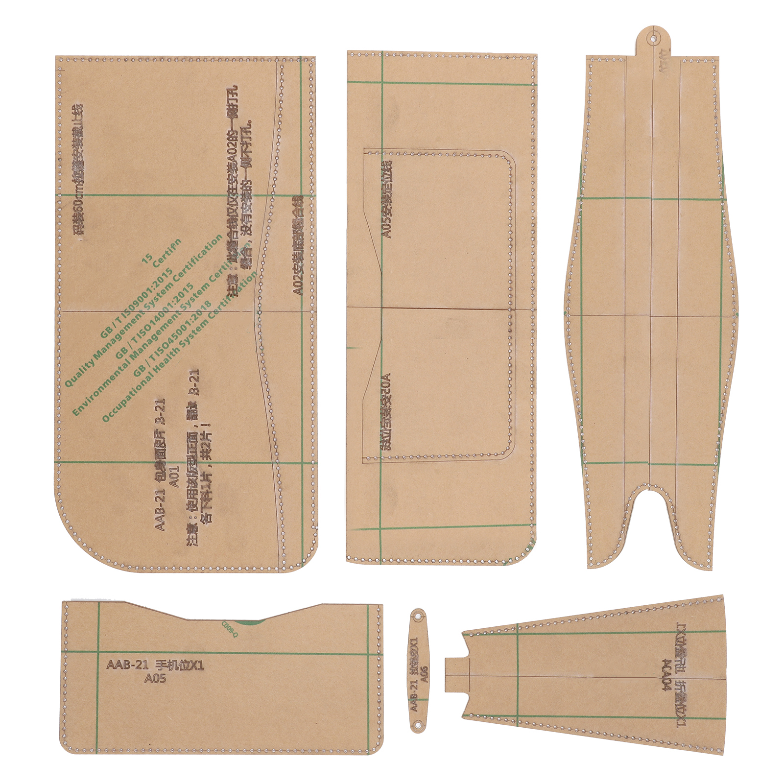 6-teilige Acryl-schablonen Für Die Herstellung Von Diy-handtaschen, Lederhandwerksmuster Und Kreative Diy-werkzeuge
