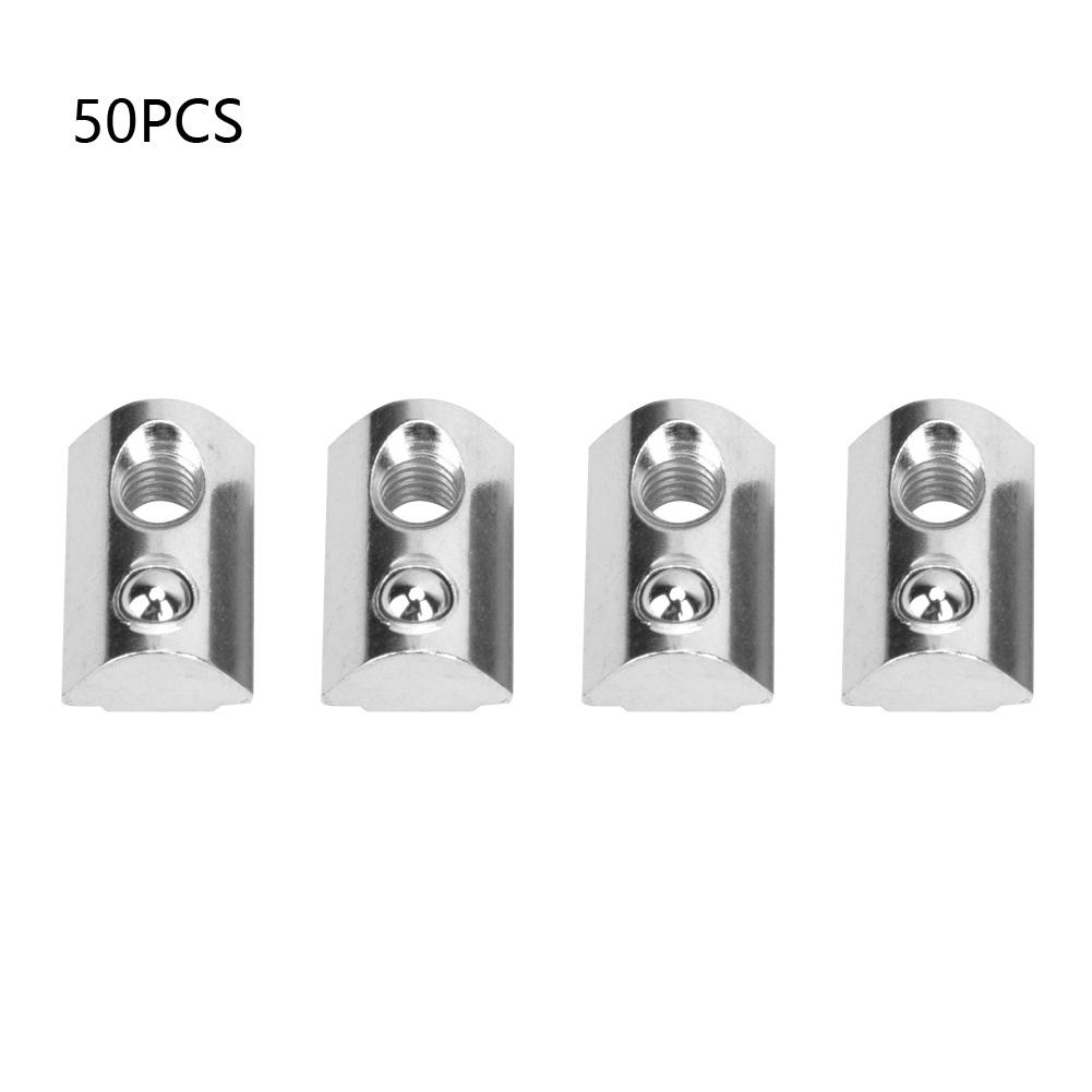 50 Stück Aluminium-federmuttern Für T-profile, Europäischer Standardanschluss (m6)