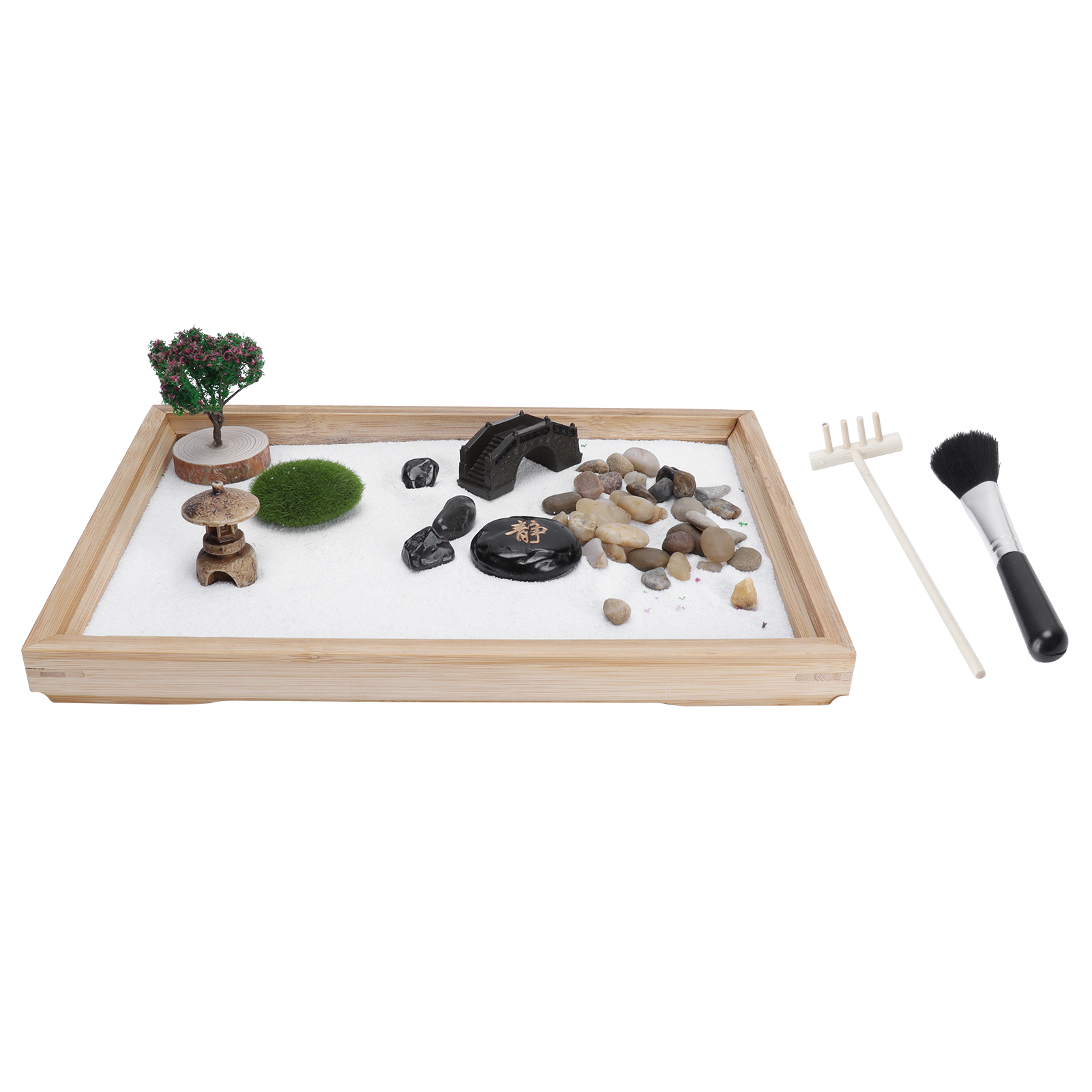 Miniatur-zen-garten-set Fürs Büro – Beruhigende Japanische Meditationstischdekoration