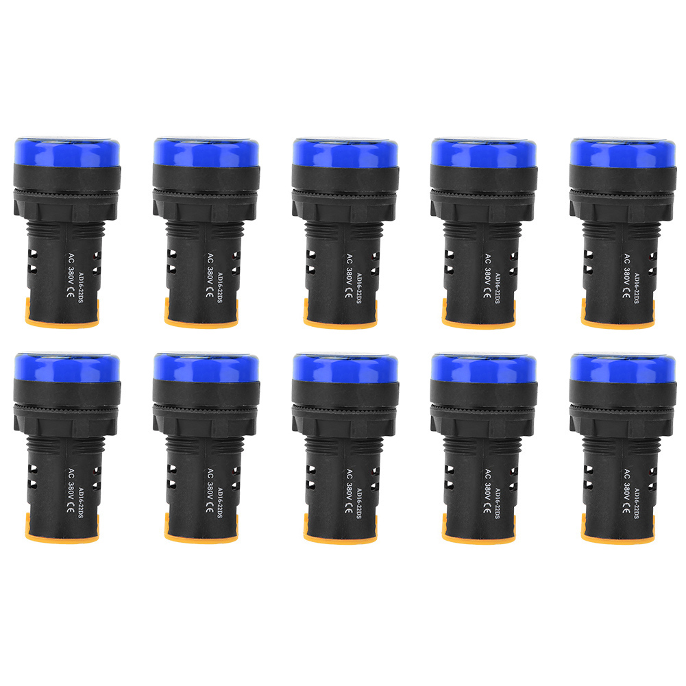 10 Led-berm-anzeigeleuchten, Flammhemmendes Pc-gehäuse, 22 Mm Durchmesser, 380 V, Ad16-22d/s, Blau