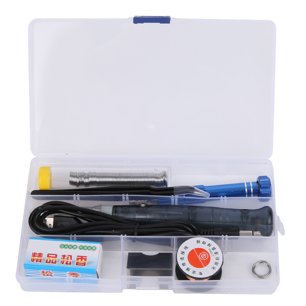Tragbarer Usb-lötkolben, Mini-lötset Mit Elektrischem Stift Und Reparaturzubehör.