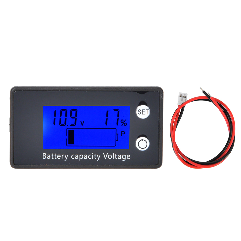 Tragbares Digitales Lcd-voltmeter Für 10–100 V Gleichstrombatterien – Industriewerkzeug Blau