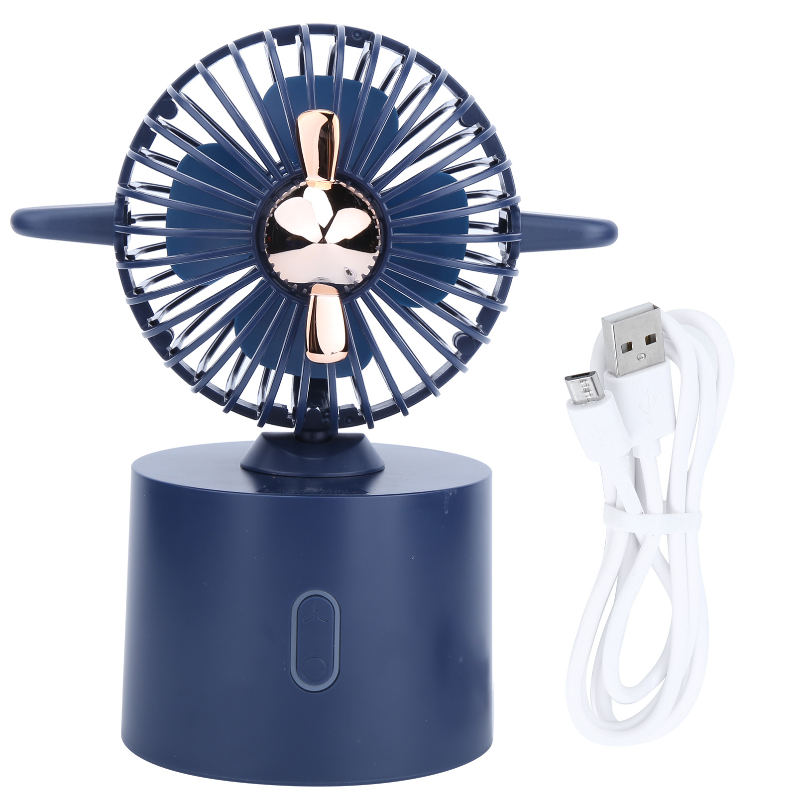Wiederaufladbarer Usb-tischventilator Mit Oszillierender Funktion Für Schlafzimmer Und Büro, Blau