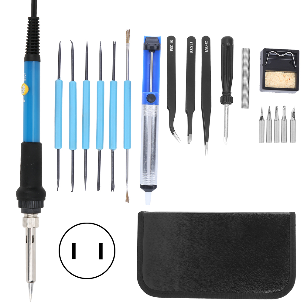 Verstellbarer 60-w-elektrolötkolben Mit Schalterfunktion – Diy-lötset Für Elektronikprojekte – 110-v-us-stecker