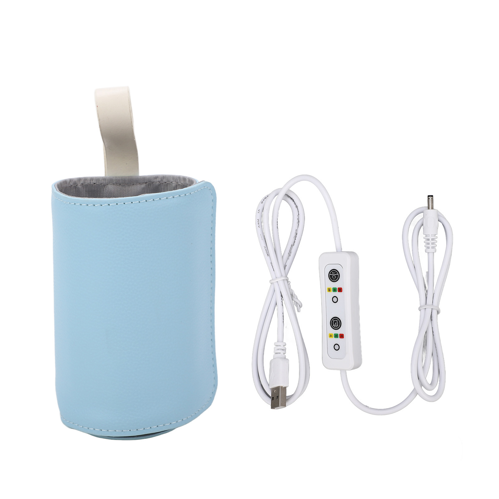 Tragbarer Usb-flaschenwärmer, Einstellbares Thermostat, Blau, Für Unterwegs