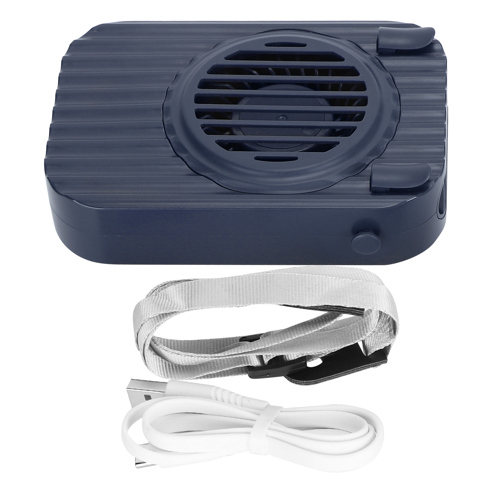 Tragbarer, Per Usb Aufladbarer Nackenventilator, 3 Geschwindigkeitsstufen, Freihändig, Leichtes Und Praktisches Design (blau)