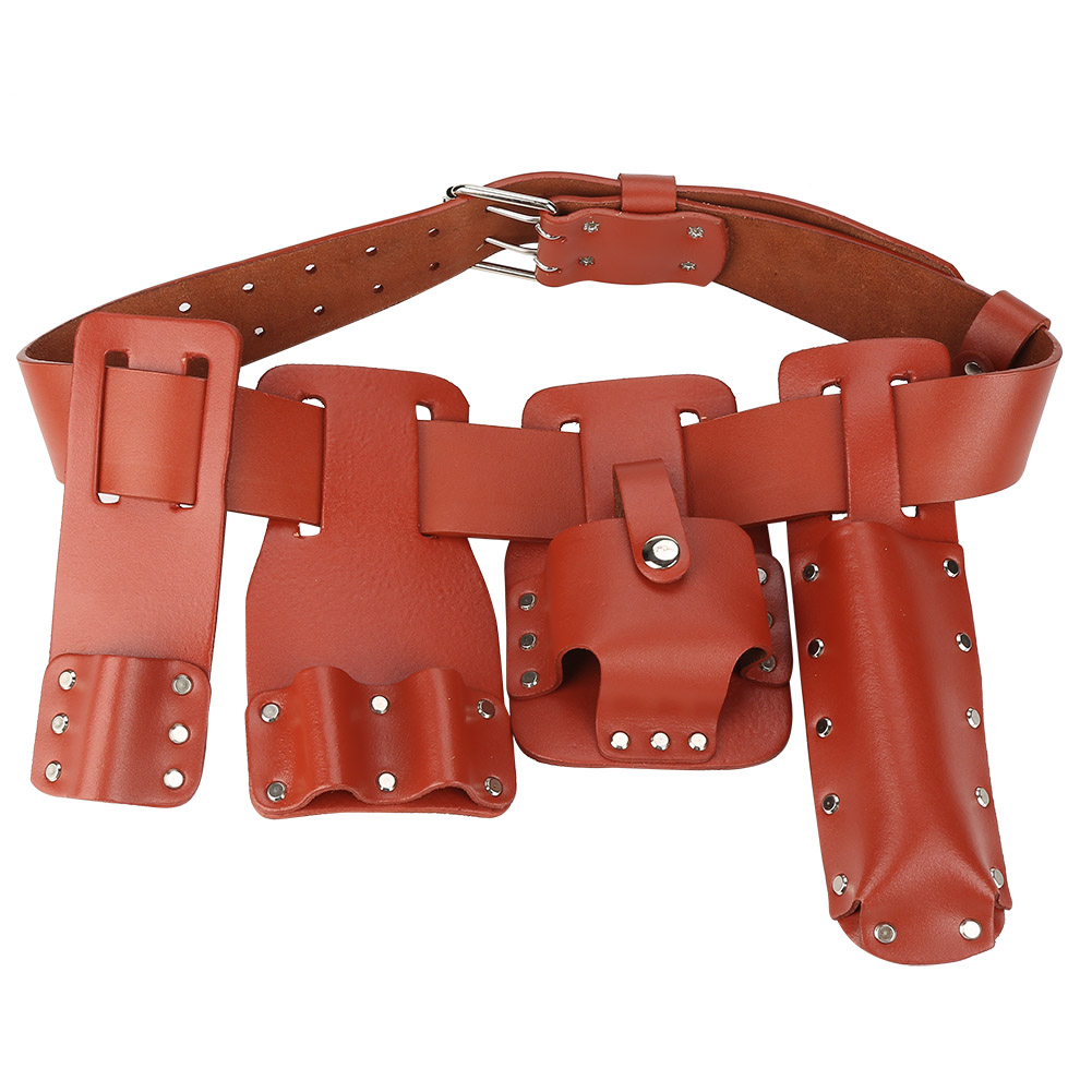 5-in-1-werkzeuggürtel Aus Leder Mit Halterung Für Hammer, Wasserwaage Und Schraubenschlüssel, Ideal Für Gerüstbau.