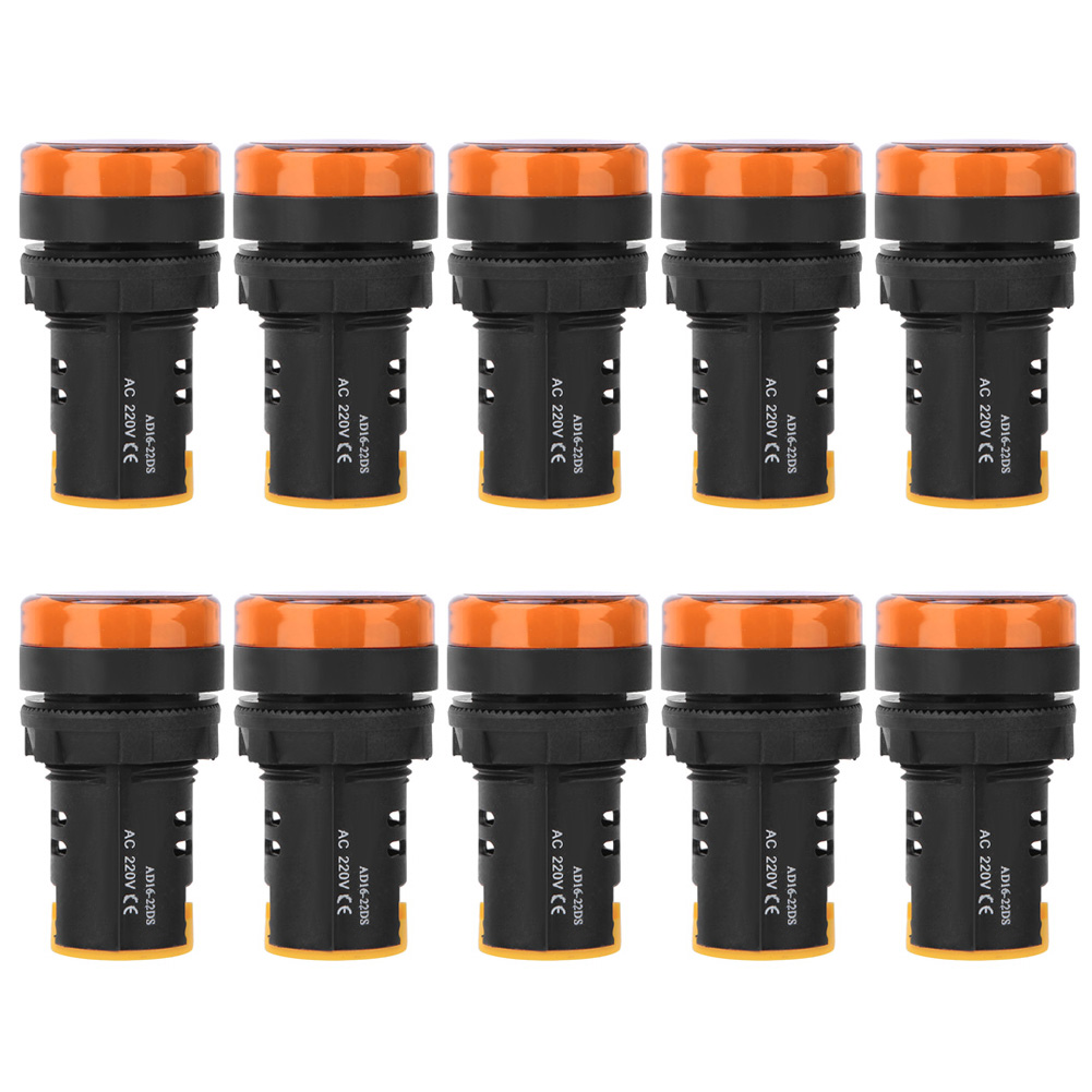10 Led-berm-anzeigeleuchten, Feuerfestes Pc-gehäuse, 22 Mm Durchmesser, 220 V, Ad16-22d/s, Gelb