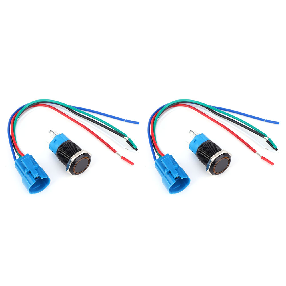 Sätze Selbstrückstellende Metall-drucktaster, 5-polig, 1ö1sch, 12v Dc, 16mm Mit Beleuchtung (gelb)