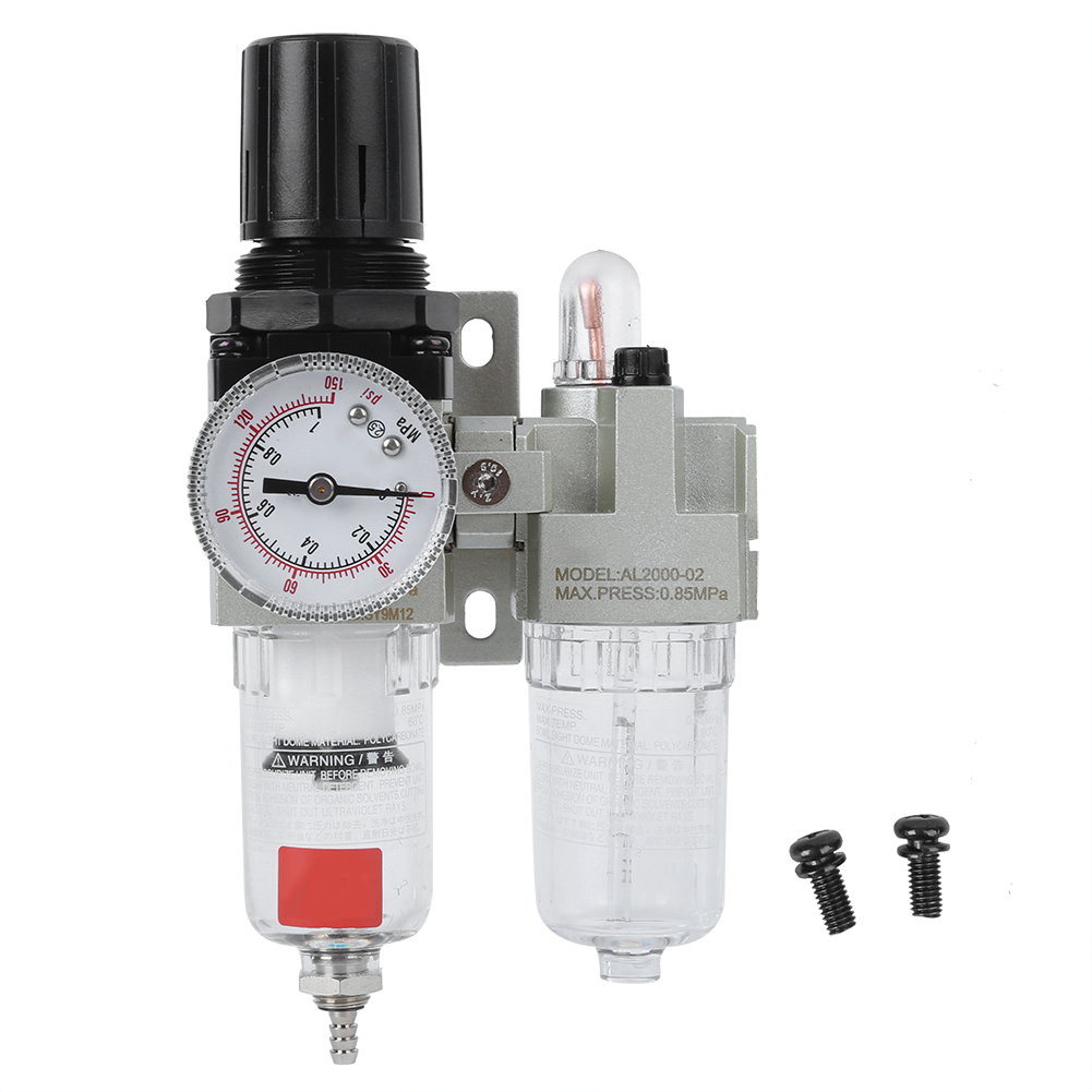 Doppelter Luft-wasser-öl-abscheider Aus Aluminiumlegierung Mit Eiserner Schutzabdeckung Und Manometer