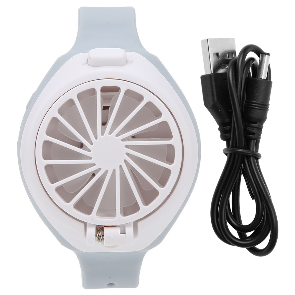 Mini-usb-wiederaufladbarer Uhrenventilator Für Kinder Und Schüler – Grau