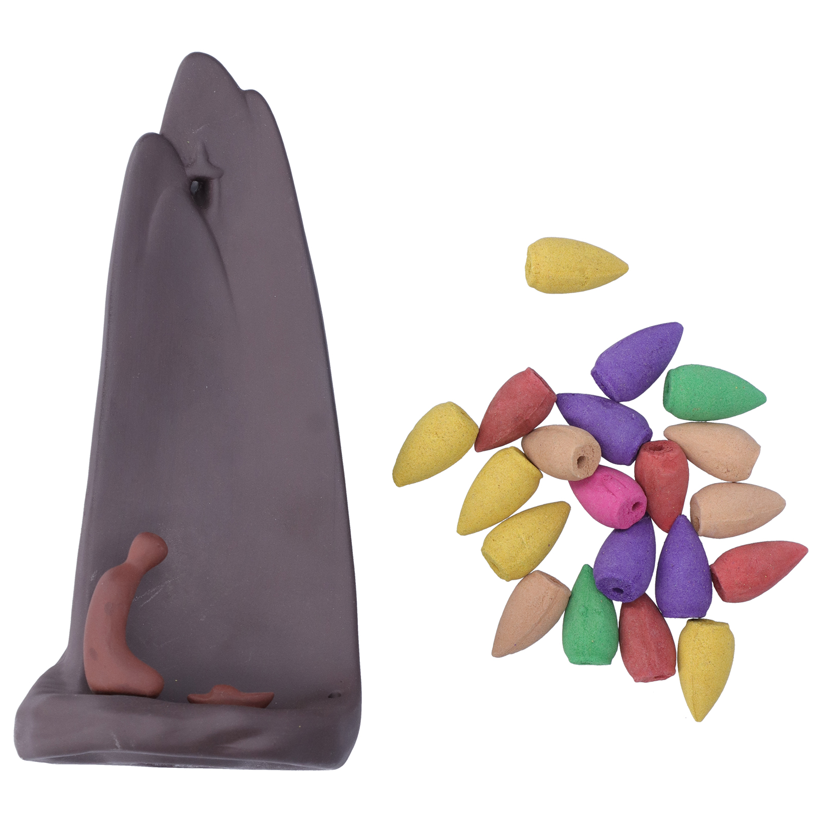 Keramischer Rückfluss-räuchergefäß Mit Sandelholzstäbchen Zur Landschaftsdekoration Und Aromatherapie