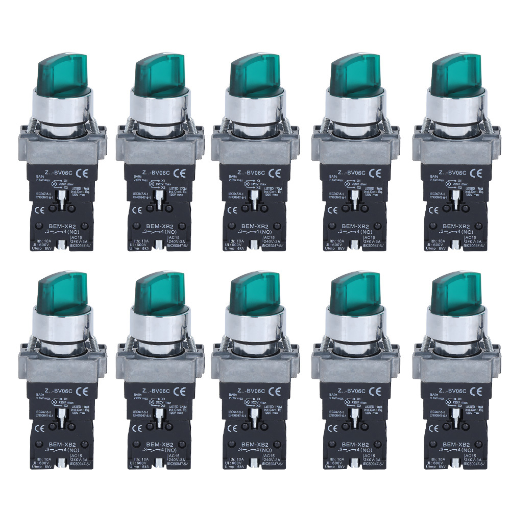 10 Stück Normalerweise Geschlossene Berm-drucktaster, Ac220v/ac24v Drucktaster Bem-xb2-20xd/31220v