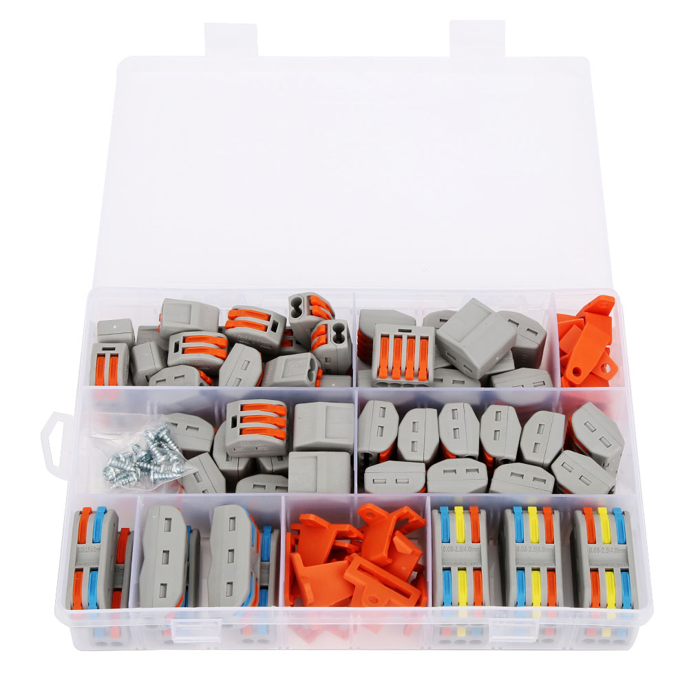 82-teiliges Set Farbiger Pct-kabelverbinder Mit Schrauben Und Halterungen Für Drähte Von 11-28 Awg
