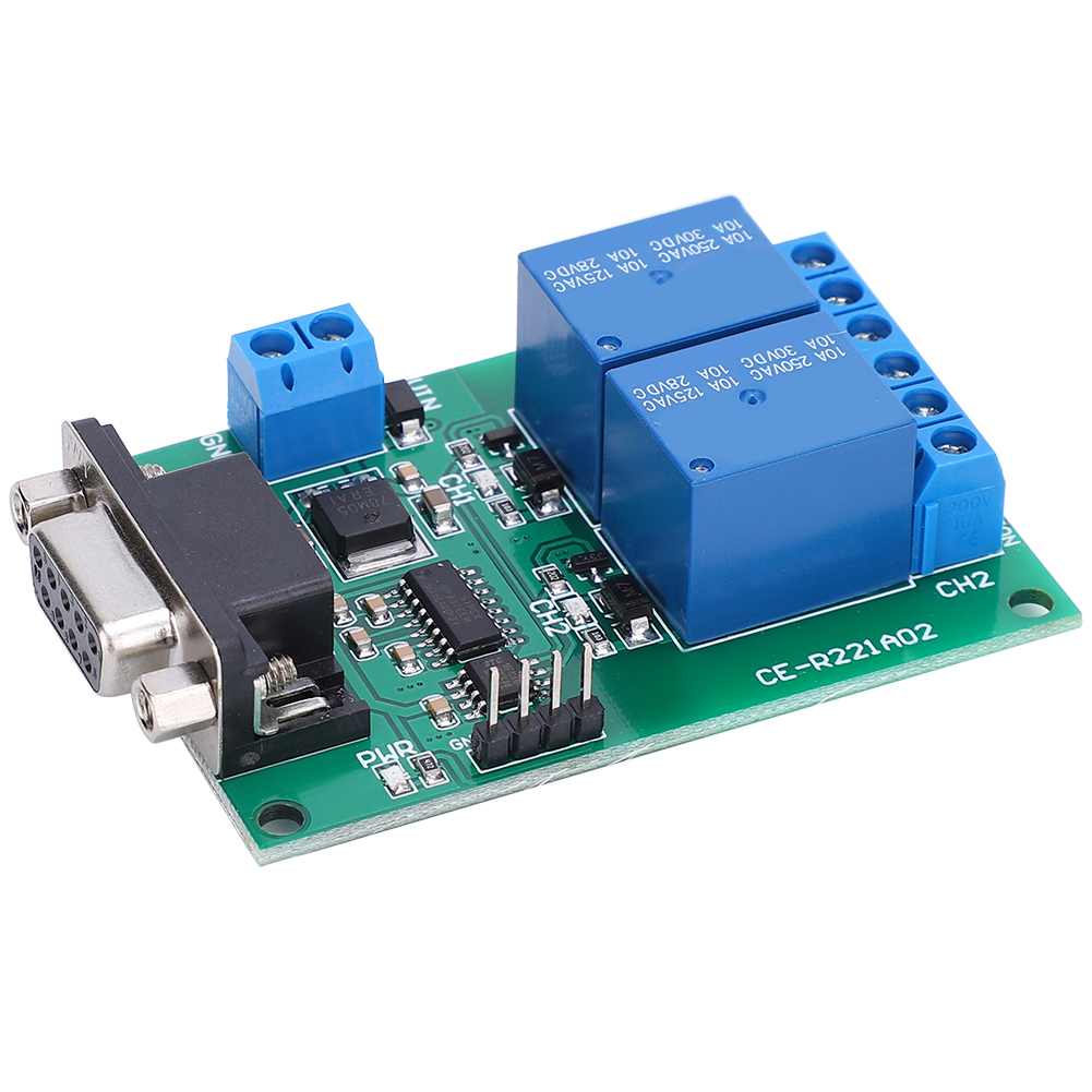 2-kanal-relaismodul Mit Rs232-schnittstelle Und Uart-db9-schnittstelle Für Tb351-fernbedienungsschalter