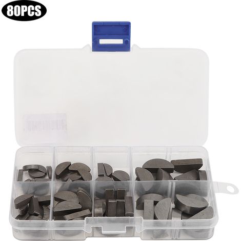 Woodruff 80-teiliges Edelstahl-halbmond-dübelset, Inklusive Aufbewahrungsbox, Verschiedene Größen