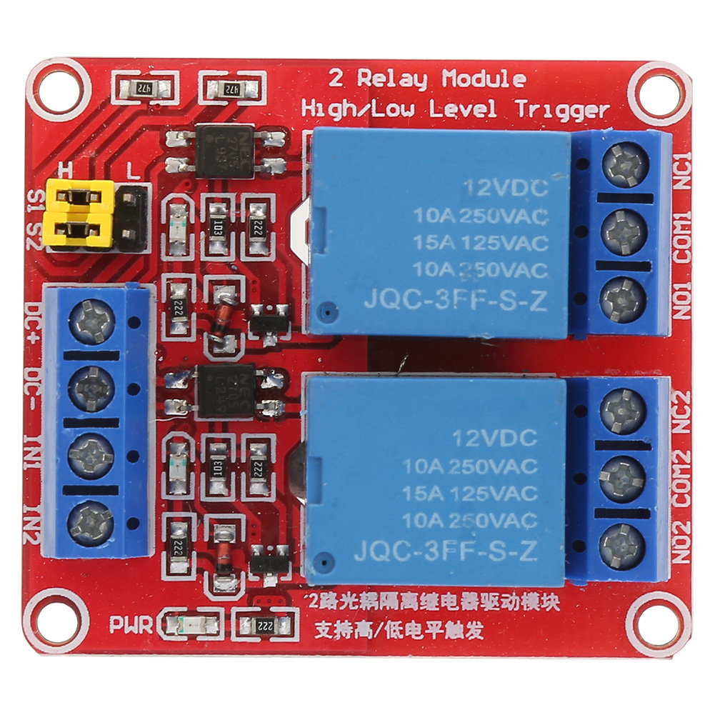 2-kanal-relaismodul Mit Optokoppler, 12-v-isolation – Ansteuerung Über Hohe Und Niedrige Pegel