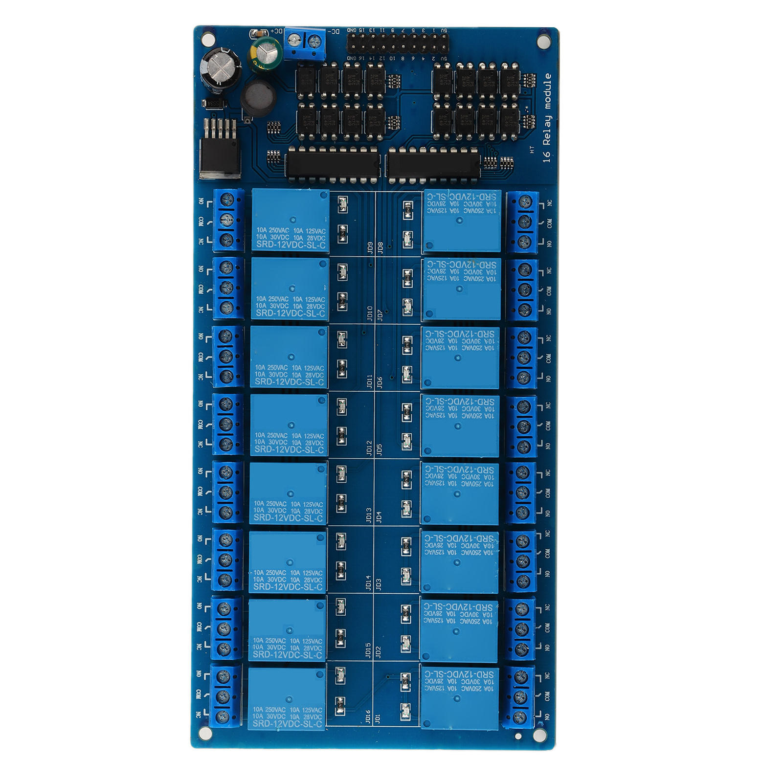 16-kanal-12v-relaismodul Für Arduino Und Raspberry Pi, Low-level-triggerung, Kompatibel Mit Arm-, Avr- Und Pic-sps