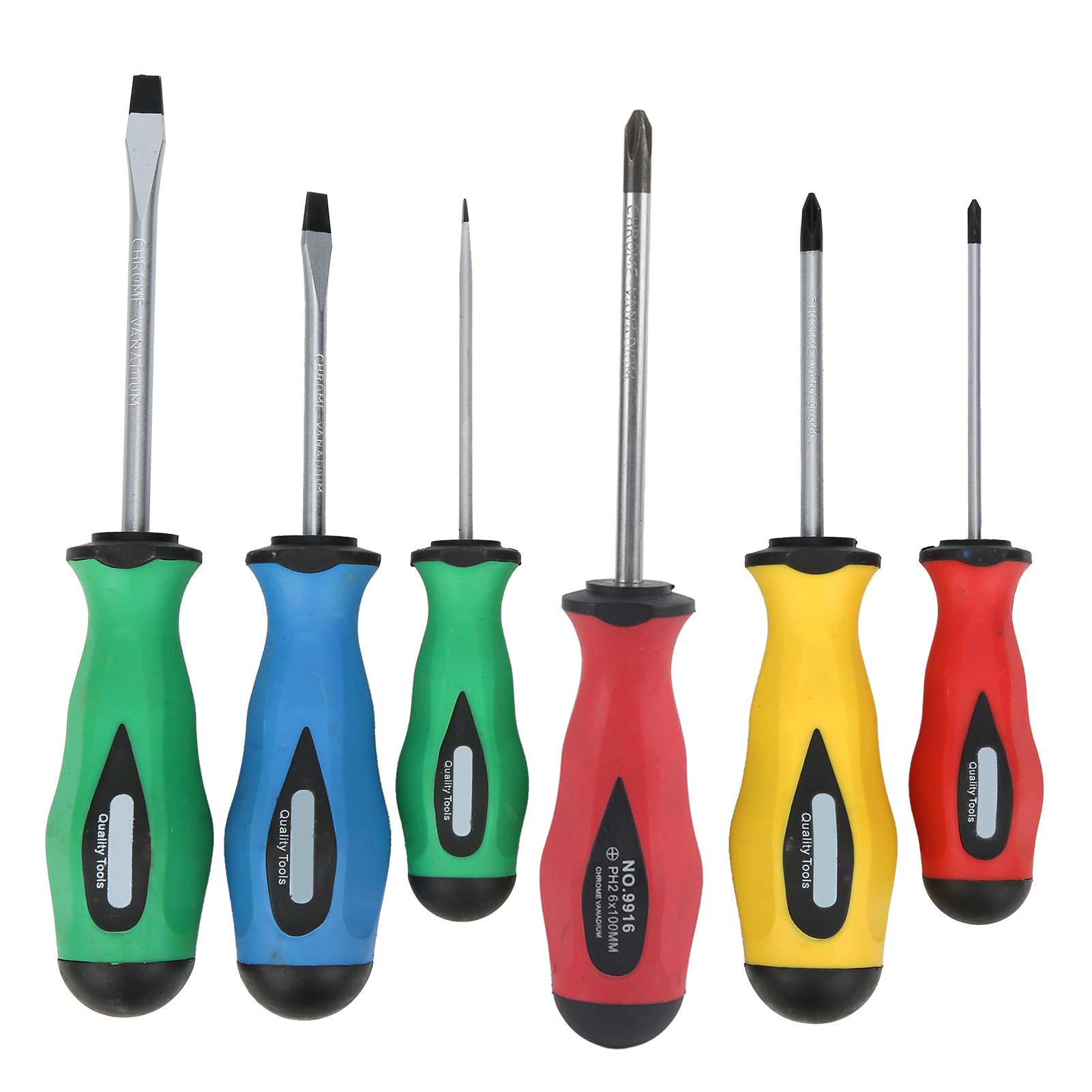 6-teiliges Schraubendreher-set Aus Legiertem Stahl Mit Ergonomischem Griff Für Reparatur Und Wartung