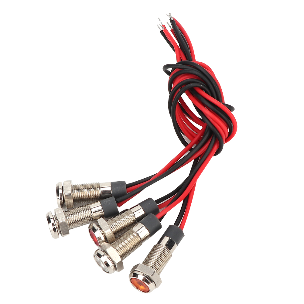 Stück Ip66 6mm Led-lampe Wasserdichte Metall-warnleuchte Mit 1no-kabel (dc36v)