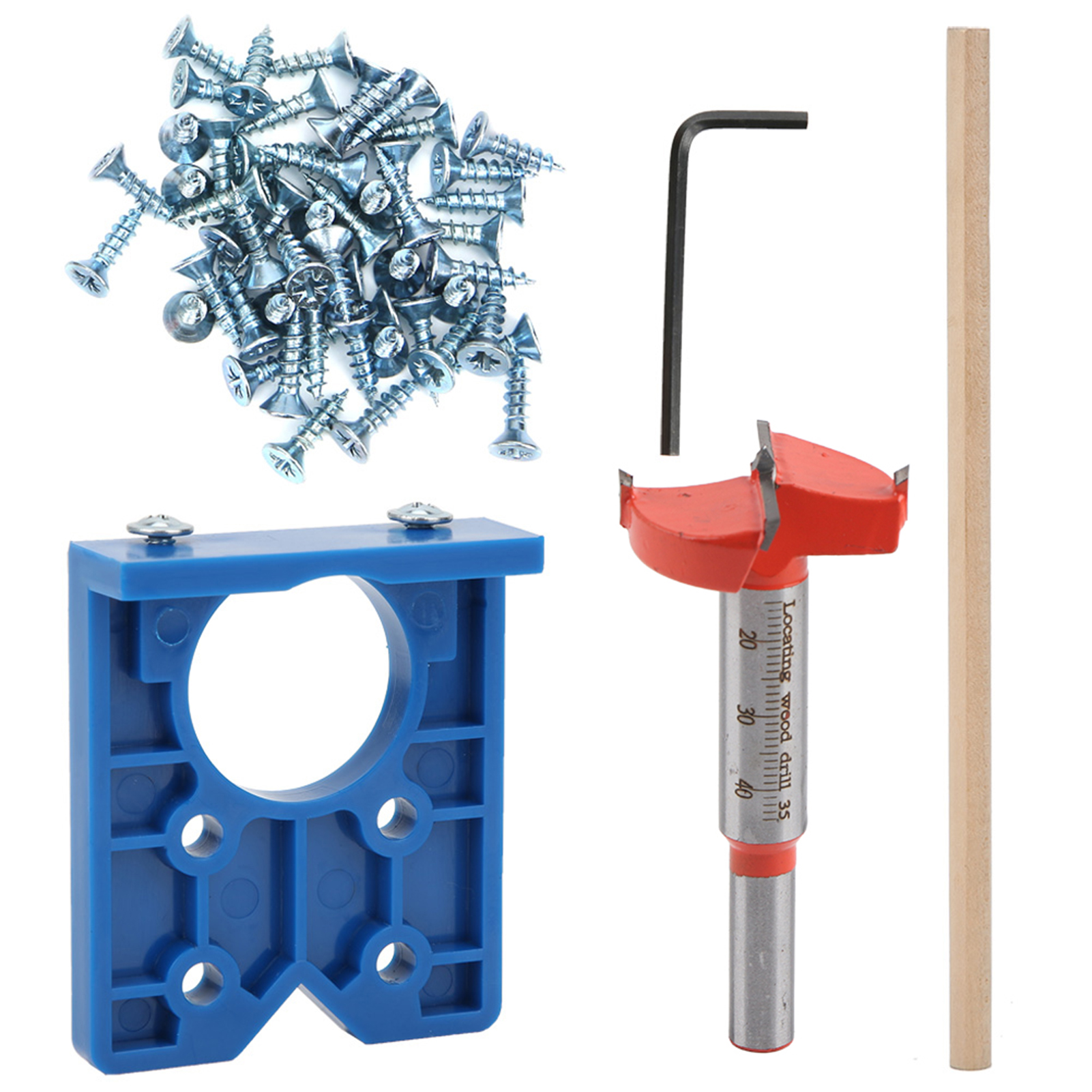35-mm-scharnierbohrer, Präzise Bohrschablone Für Türen, Befestigungsvorrichtung Und Schraubenmarkierung.