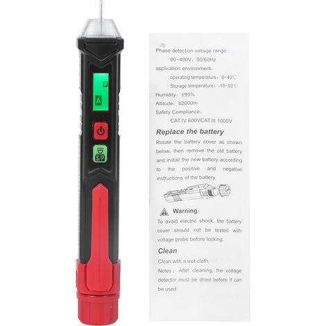 Ht100p Berührungsloser Phasenrotationsdetektor, Wechselspannungsprüfer Mit Taschenlampe