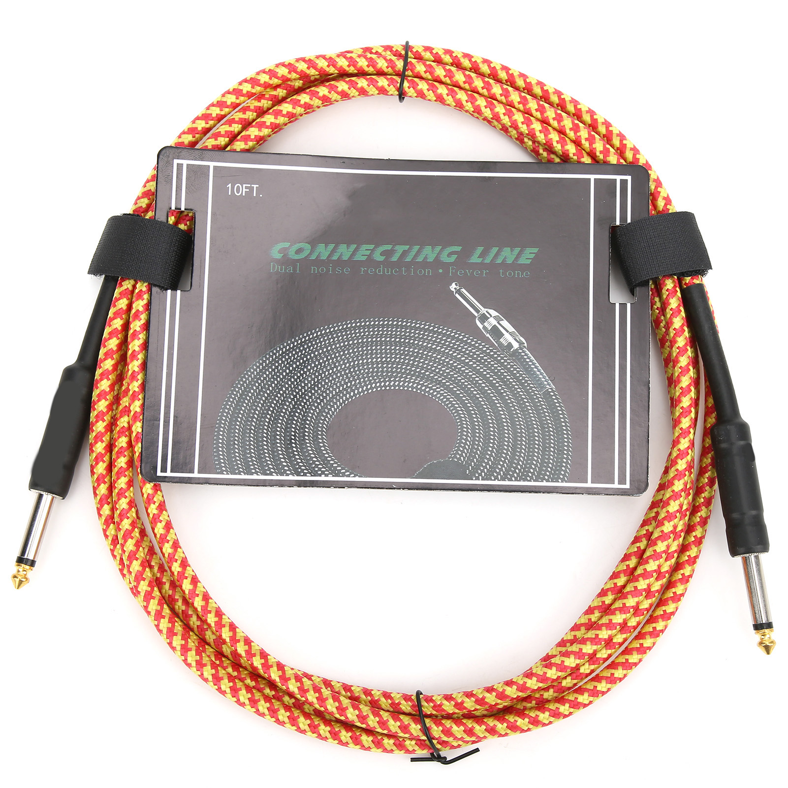 Geschirmtes, Geflochtenes Gitarrenkabel Mit Vernickeltem Stecker Für Elektronische Musikinstrumente (orange)