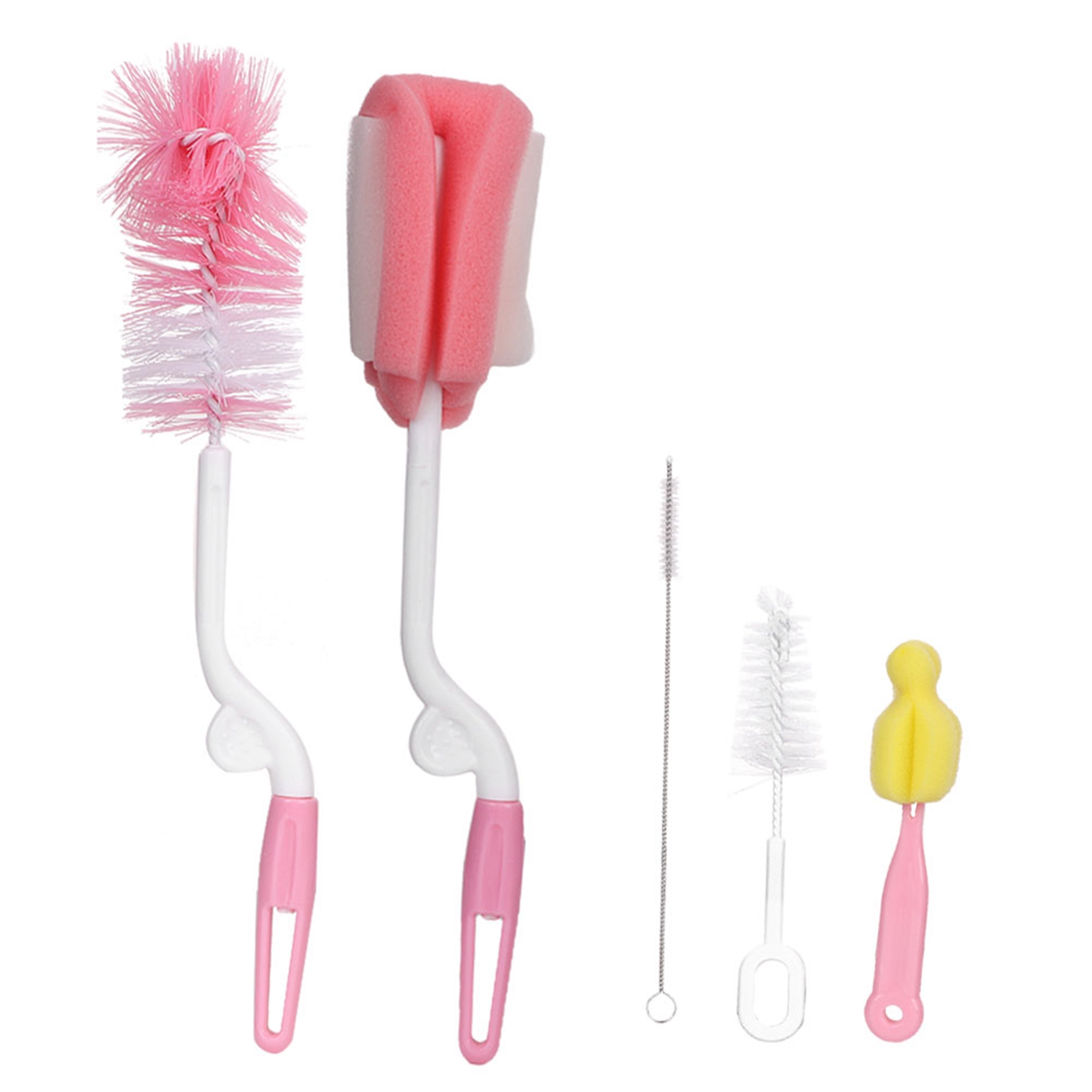 5-teiliges Babyflaschen-reinigungsbürsten-set, Sauger-reinigungsset Und Schwammbürsten Für Strohhalme