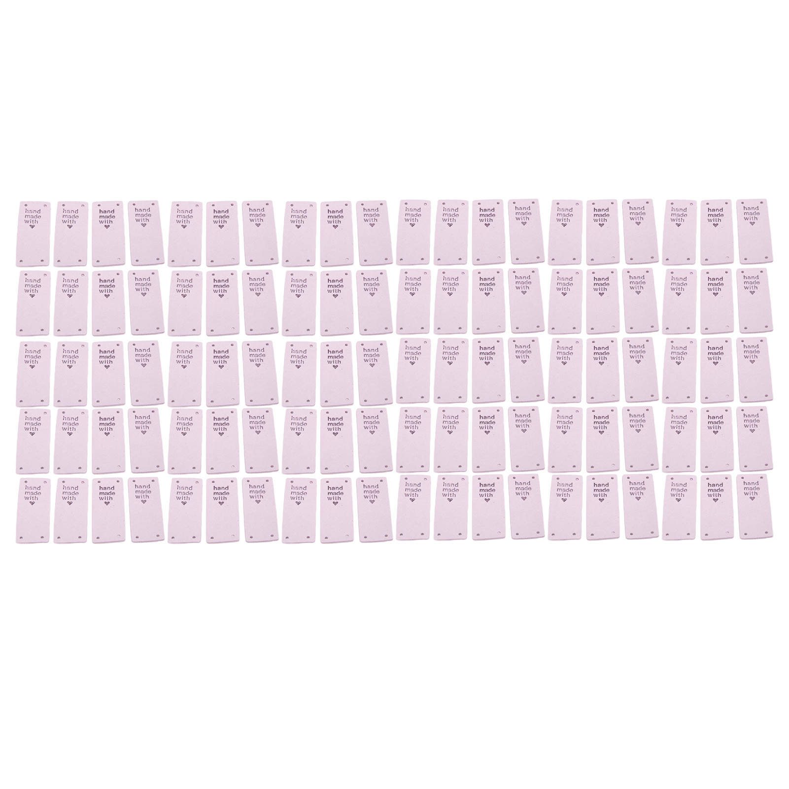 Strapazierfähige Mikrofaser-etiketten, 100 Stück, Glatter Druck, Bequemes Annähen, Handgefertigt, Klare Etiketten.