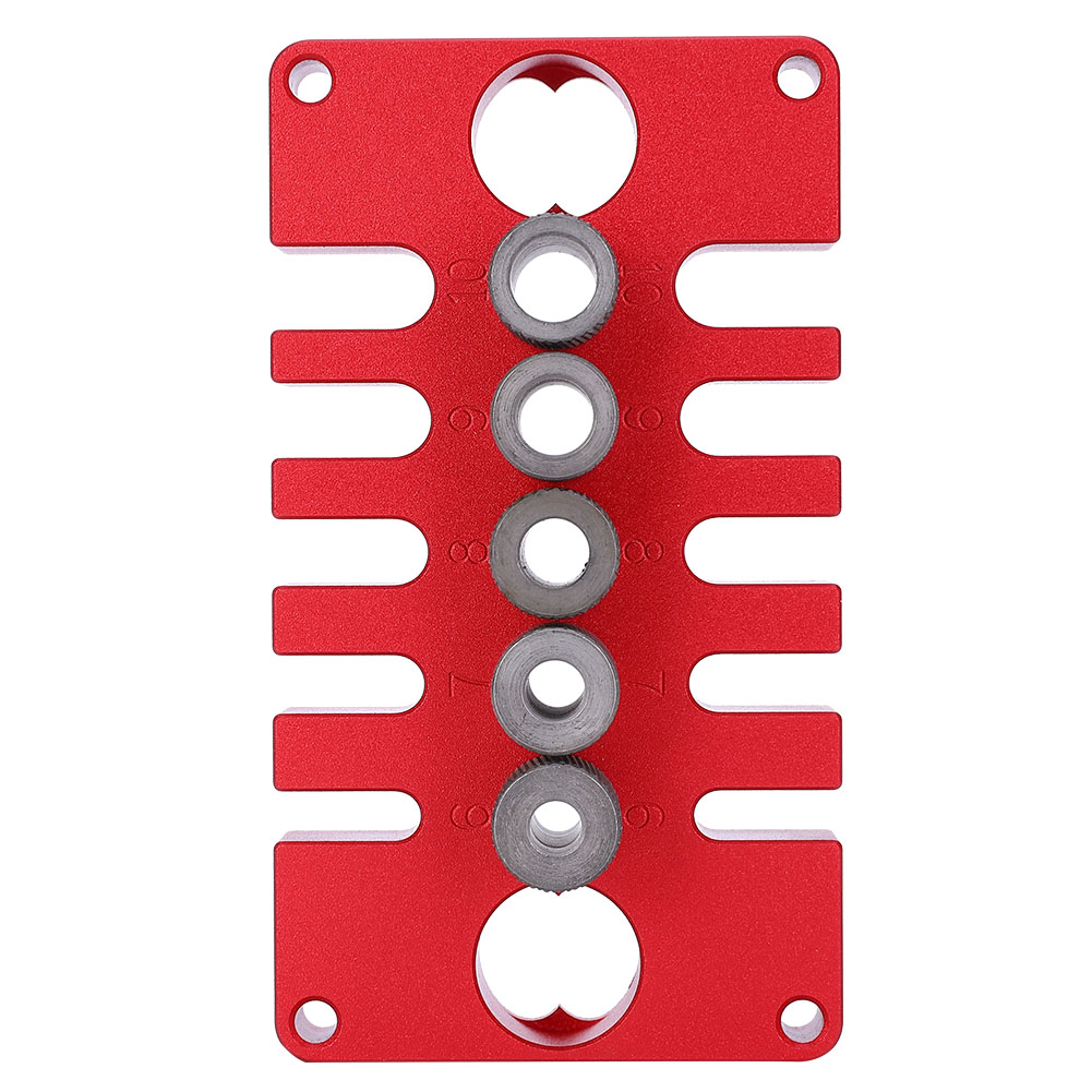 3-in-1 Säulenbohrmaschine Für Holzmontage, Bohrschablone Aus Roter Aluminiumlegierung