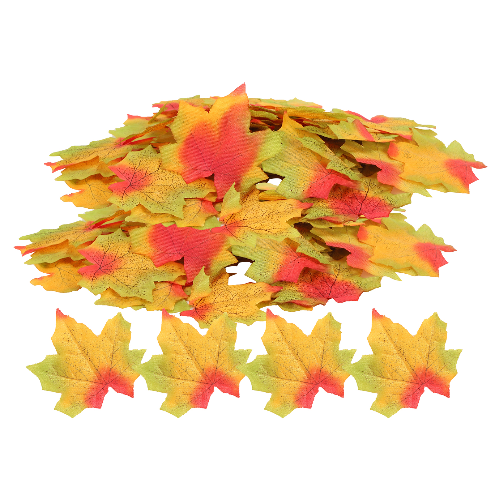 100 Künstliche Ahornblätter Für Herbstdekoration, Hochzeiten Und Thanksgiving-feiern – Rot Und Grün