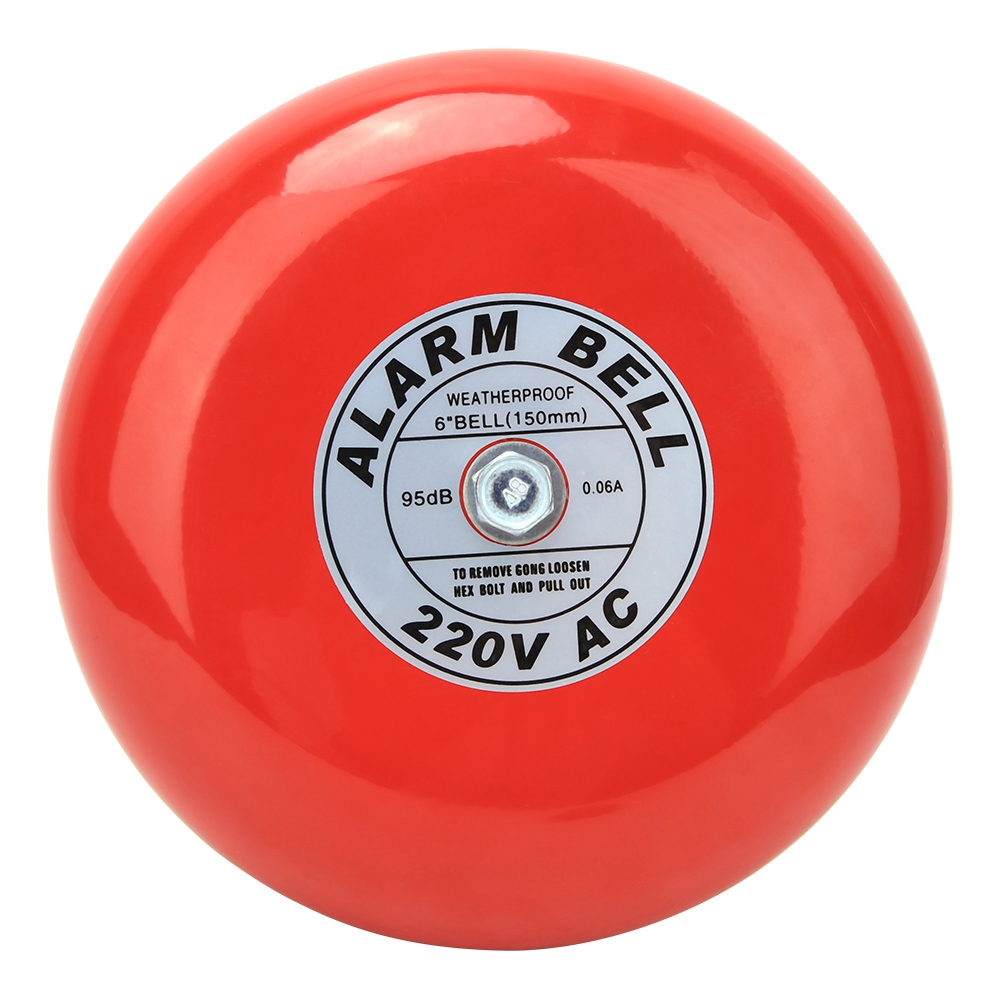Cb-6b 150 Mm 95 Db Rote Feueralarmglocke Für Industriegebäude Und Aufzüge, 220 V Wechselstrom, 60 Ma