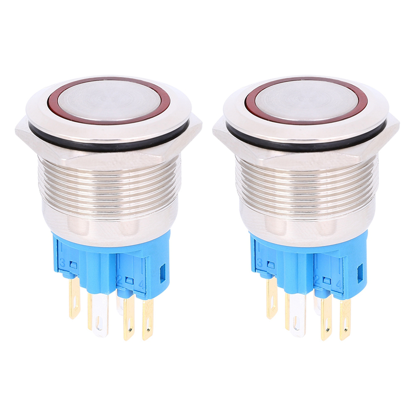 2-teiliger, Selbstverriegelnder 22-mm-drucktaster, 6-polig, Rot, Ersatzteil, Dc 3–6 V