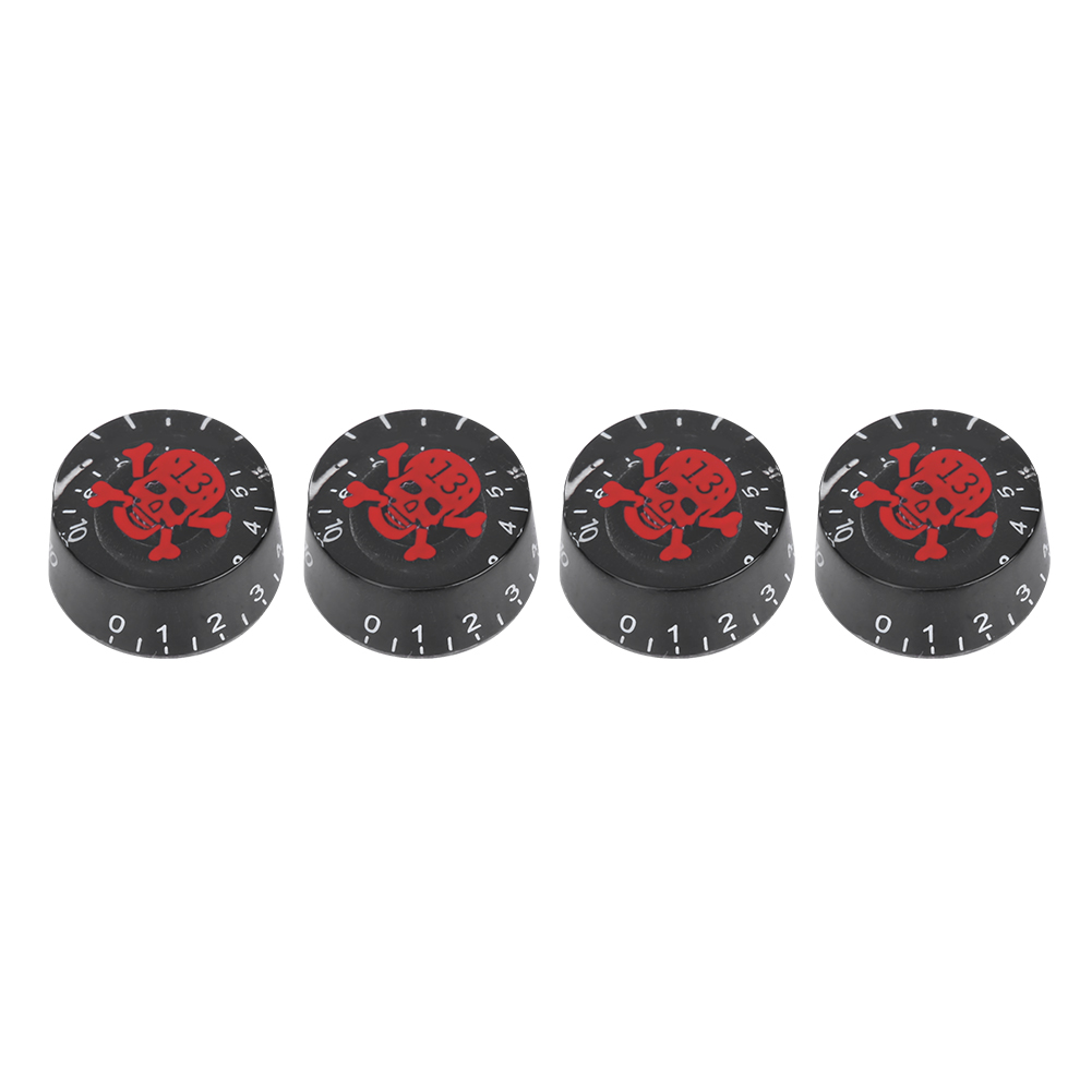 Stück Acryl-totenkopf-knöpfe Für E-gitarre, Nummer 13, Für Klang- Und Lautstärkeregelung (rot)