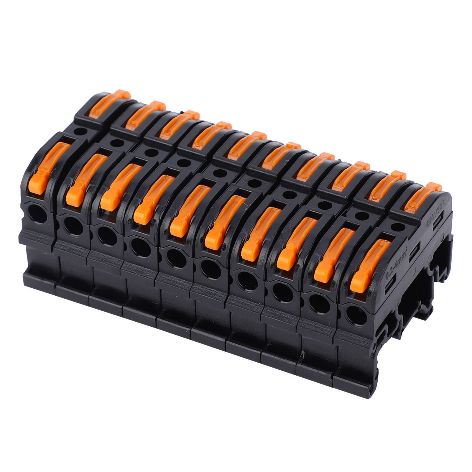 10 Stück Pct-211 Din-schienen-klemmenblock, Schnellverbinder 0,2-4 Mm², Steckklemme (schwarz)