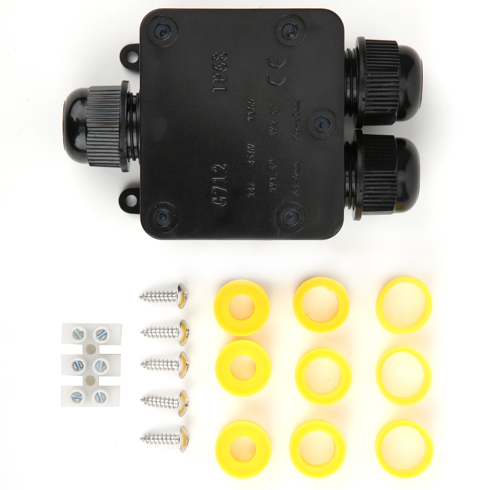Schwarze, Wasserdichte 3-wege-y-förmige Anschlussdose (ip68) Für Kabel