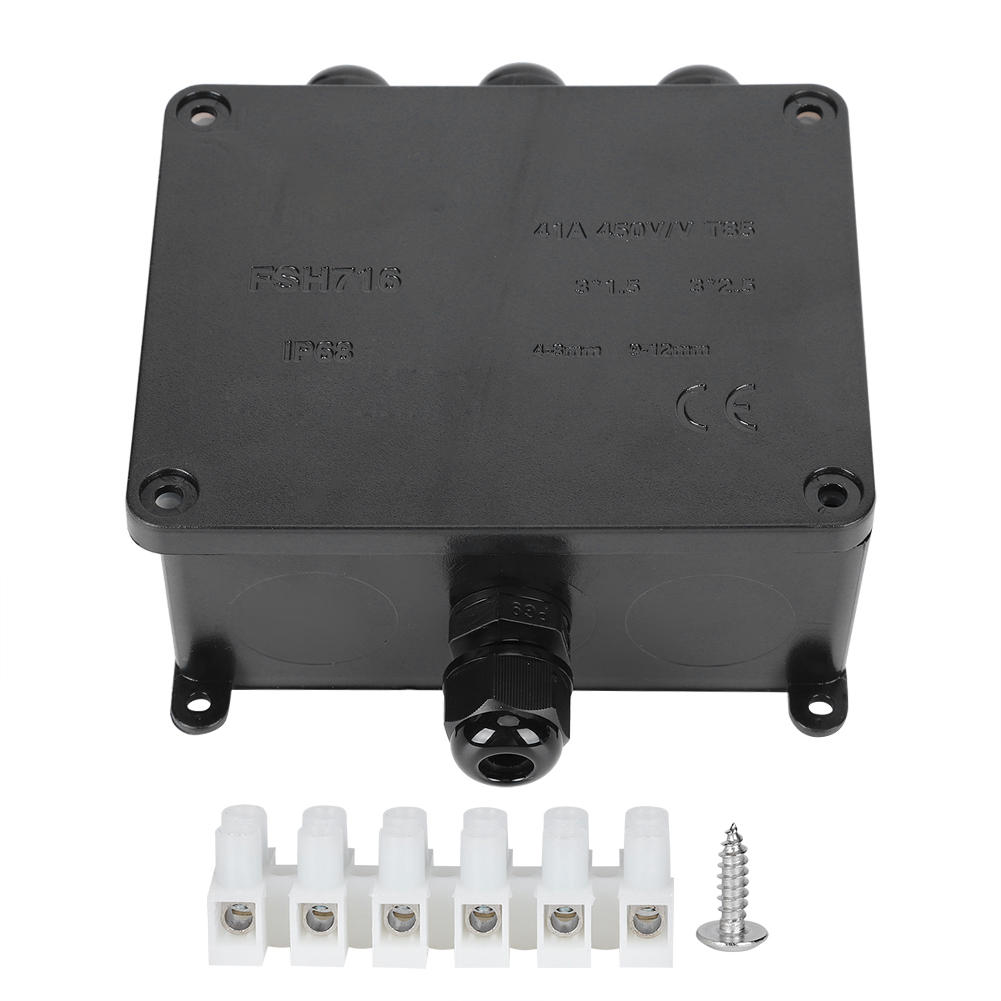 Schwarze, Wasserdichte Ip68-anschlussdose Für Außenkabel – Robustes Pc-elektronikgehäuse