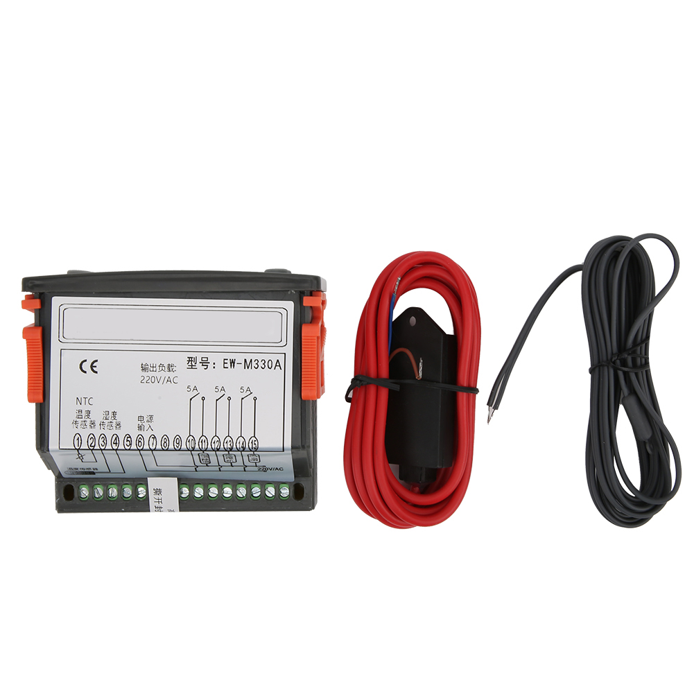 Ew-m330a Digitaler Temperatur- Und Feuchtigkeitsregler Mit Zwei Leds, Ac220v