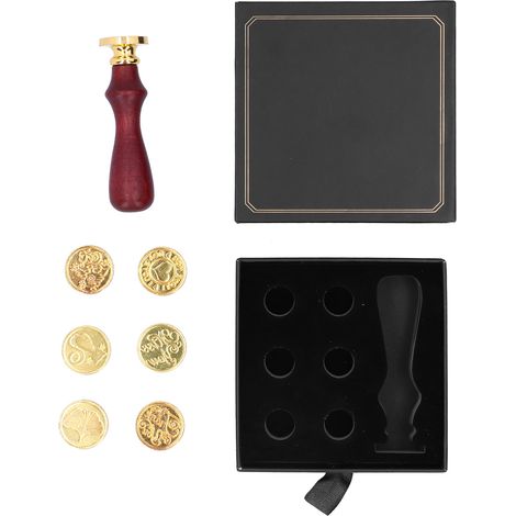 Diy-wachsstempel Mit Holzgriff Für Karten Und Umschläge – Schwarzes Set